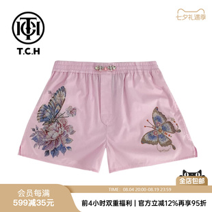 TCH新中式重工蝴蝶烫钻衬衫文艺短裤T72B21E6036T72B21E6051