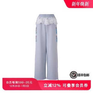 TCH私服烫钻工艺蓝色时尚 女T75A20E5079轻奢tch 百搭直筒休闲裤