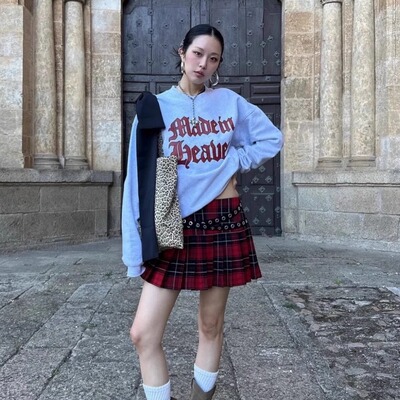 SCULPTOR创意字母涂层运动衫女美式重磅潮牌复古卫衣外套秋冬款