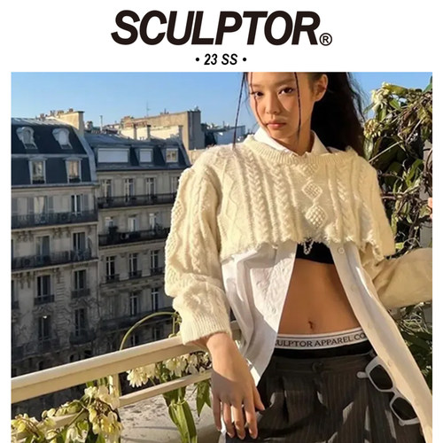SCULPTOR灰色条纹西装裤