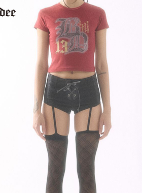 Badee美式复古低腰迷你超短裤女夏款性感辣妹百搭热裤a字阔腿裤