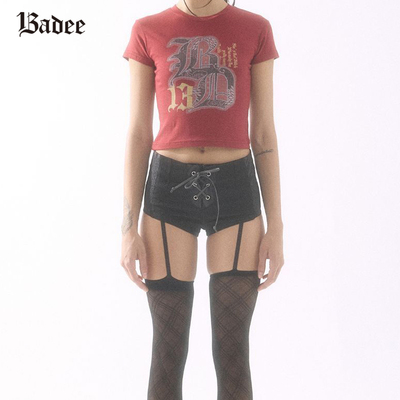 Badee美式复古低腰迷你超短裤女夏款性感辣妹百搭热裤a字阔腿裤
