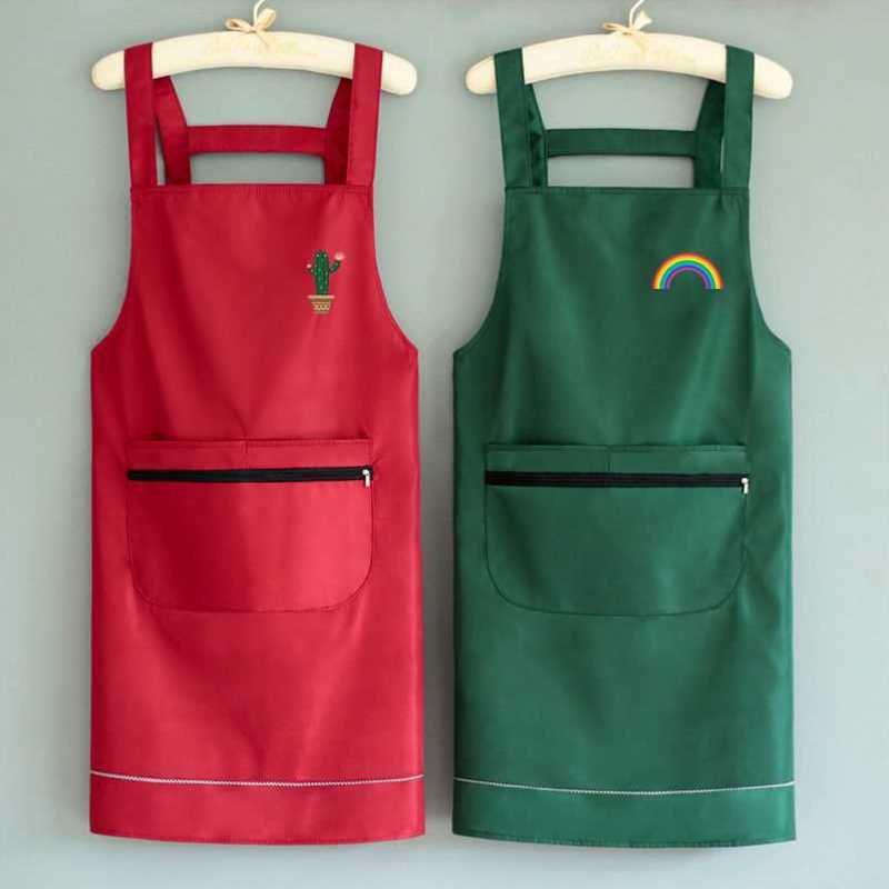 肩带式围裙厨房2021新款防水防油背带式围兜大人做饭家用做饭围布