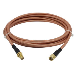 SMA公母反接延长线 RG142双层镀银电缆天线转接线6GHZ公转公SMA