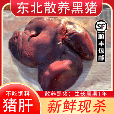 猪肝新鲜东北散养黑猪土猪现杀冷冻生猪肝脏肠生鲜整副内脏猪下水