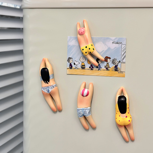 可爱日子 创意游泳男孩女孩冰箱贴 卡通欧式 搞怪3D立体磁性贴 个性