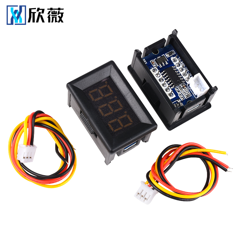 0.56寸/0.36英寸数字电压表头30/100/120V带外T壳数显两/二/三线