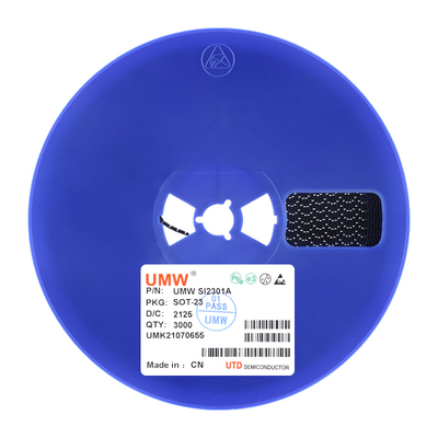 原装正品 UMW SI2301A SOT-23 -20V/-2.8A P沟道MOS场效应管芯片