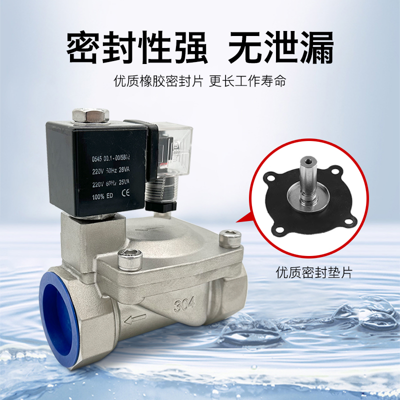 SLP-16P不锈钢先导式控制水阀DN15耐高压220VQ24V进水常闭型电磁