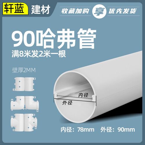 pvc管32mm保护套管160卡扣式哈弗管90三通遮盖皮线75直接明管2分