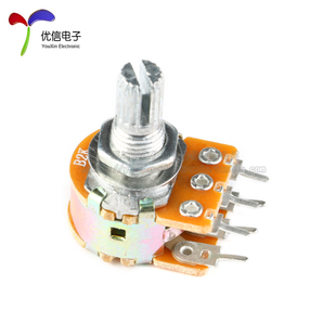 50K 柄长15MM 6脚 500K 100K 20K 10K B1K WH148双联电位器