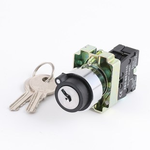 二档钥匙选择开关三档XB2-BG21C旋钮开关转换按钮锁定BG33一常开