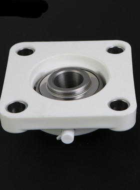 塑料尼龙方形轴承座带不锈钢外球面轴承F204 205 206 207 208白色