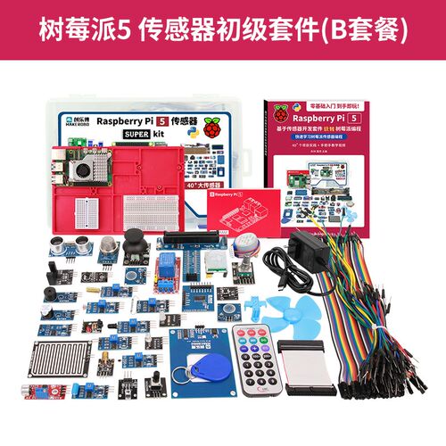 树莓派5 Raspberry Pi 5入门套件传感器开发套件AI智能视觉python