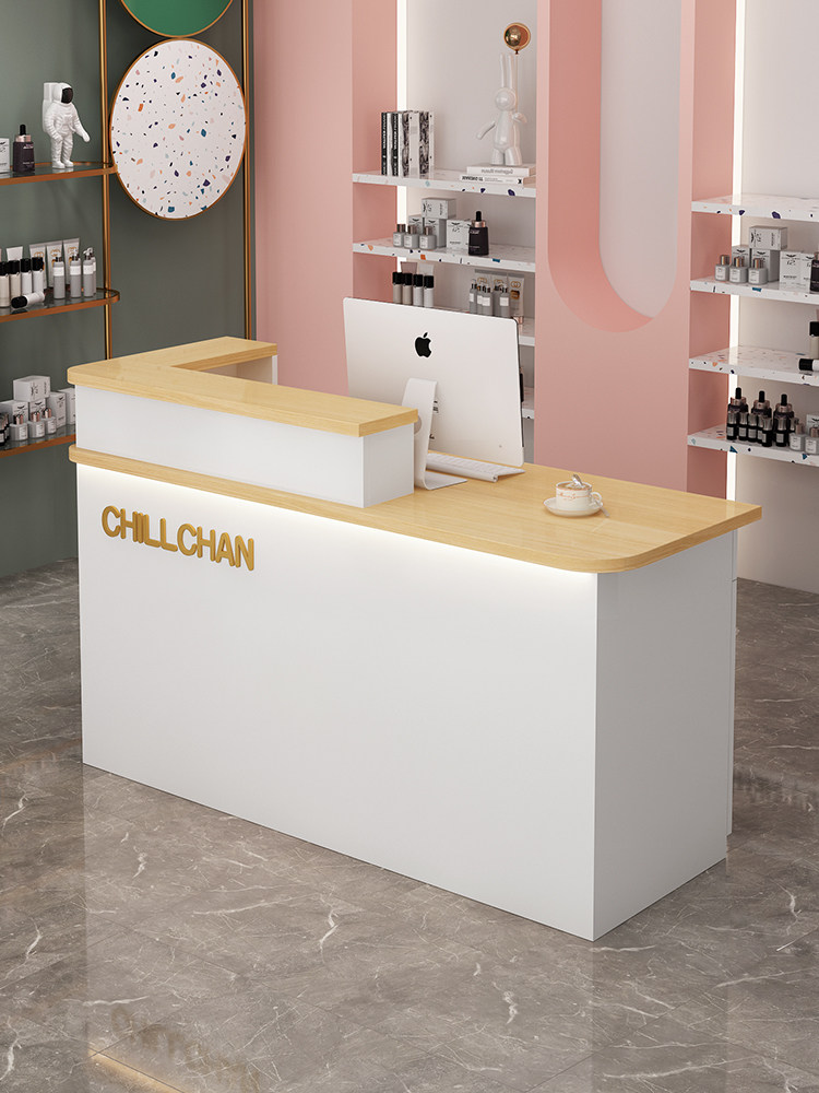 吧台收银台简易轻奢服装店柜台店铺小型美容美发女装前台桌接待台