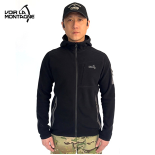 Voir La Montagne 见山男士D1开衫连帽抓绒上衣保暖防静电