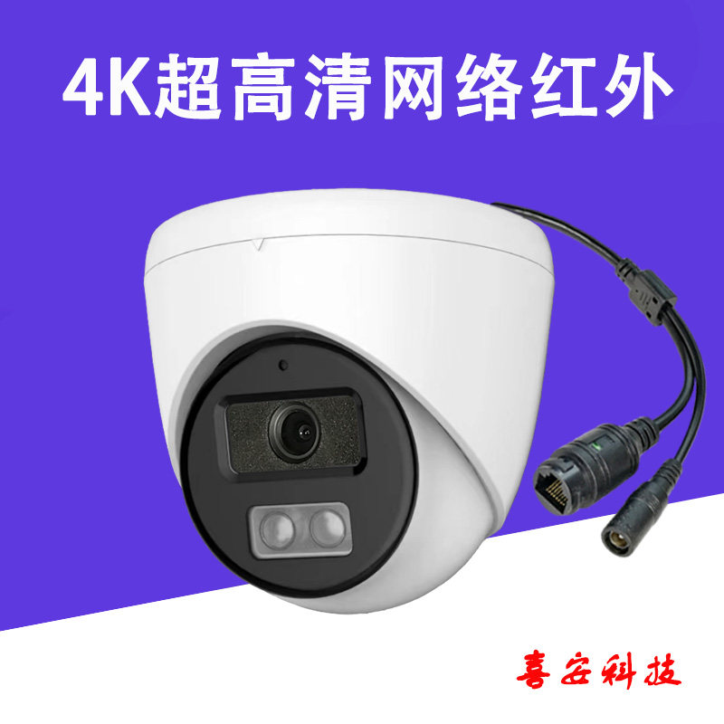 音频poe网络监控摄像头半球手机远程红外夜视家用数字高清低照度