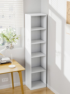 家用钢制书架落地多层夹缝转角书柜儿童卧室客厅书房铁艺置物架子