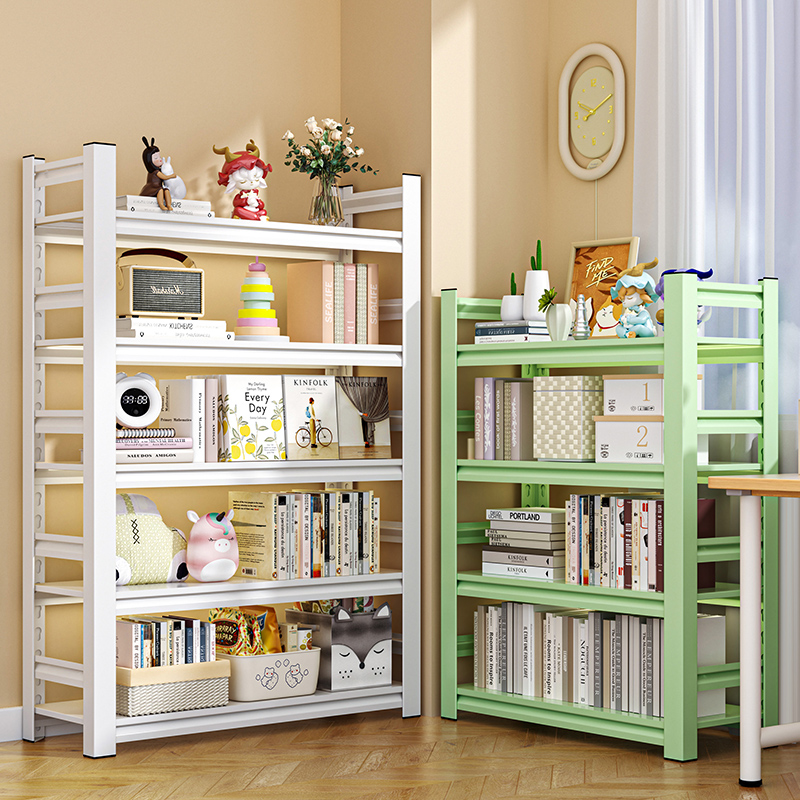 福凯祥钢制书架一体靠墙儿童绘本架书柜多层落地置物架收纳储物架