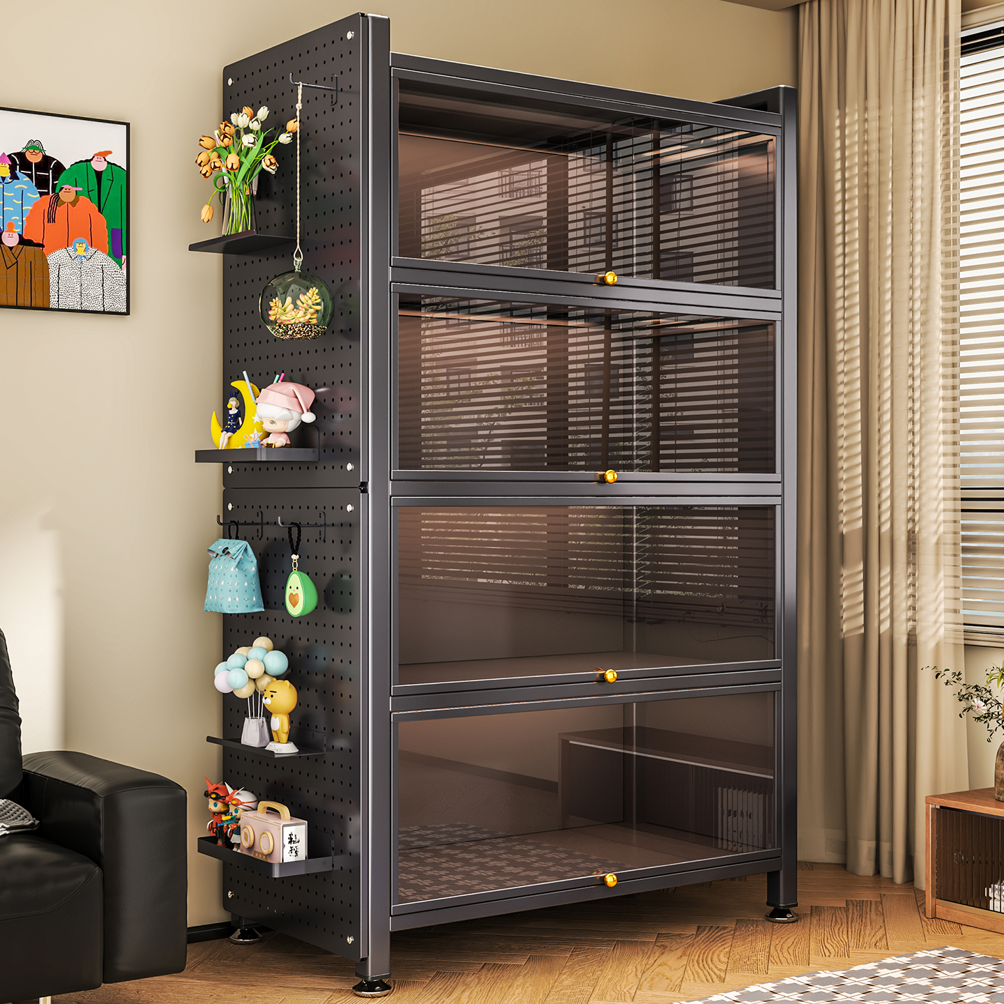 钢制书架玻璃书柜手办展示柜痛柜