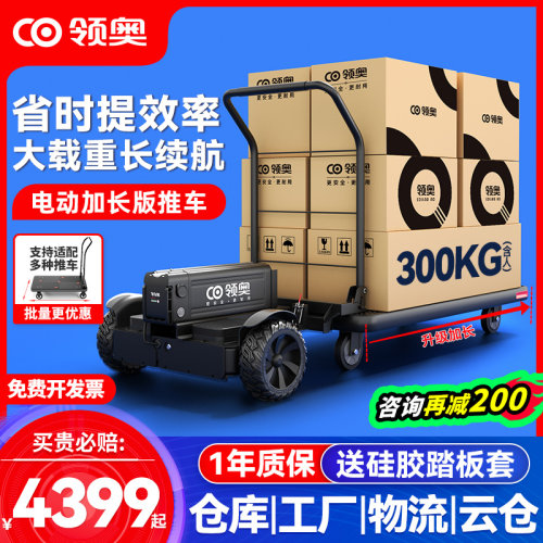 领奥电动手推车快递代步仓库载货小型工具车搬运神器平衡车平板车 - 封面