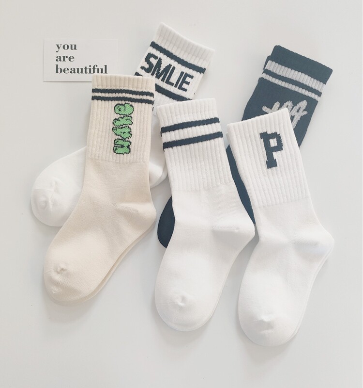 儿童长袜纯棉男女童中筒袜男童