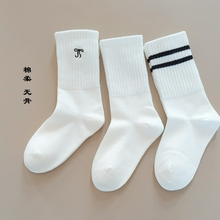 儿童男童白色长筒袜女孩运动袜中筒女童鲨鱼裤袜子高腰外穿潮袜