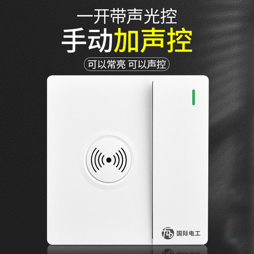 86型声光控带一开双延时感应开关