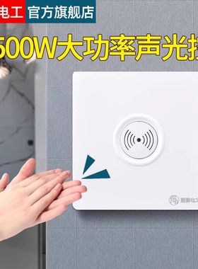 86型暗装大功率500W声光控感应延时墙壁开关楼道LED二线声控开关