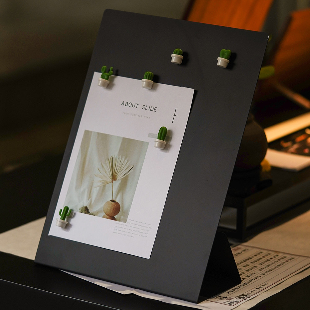 立式铁艺磁吸留言板小黑板冰箱贴展示板桌面咖啡店手写广告牌DIY可