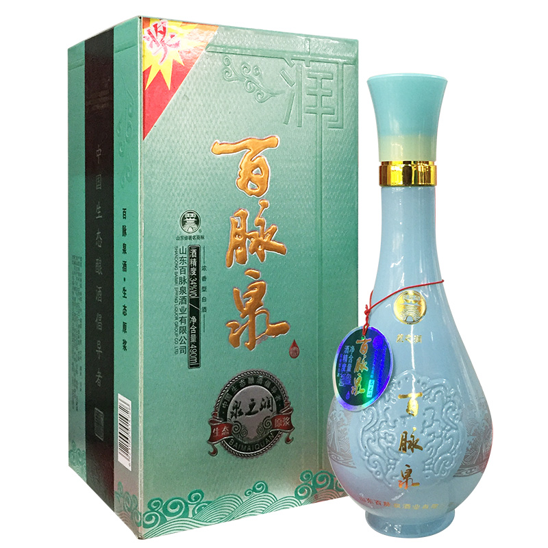 山东济南特产 百脉泉泉之润34度白酒 清照酒 浓香白酒整箱特价包