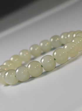 若悟新疆和田玉手串素珠手链女