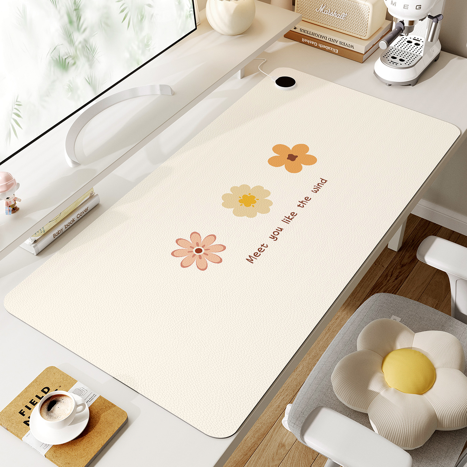 小清新加热鼠标垫超大暖手暖桌垫