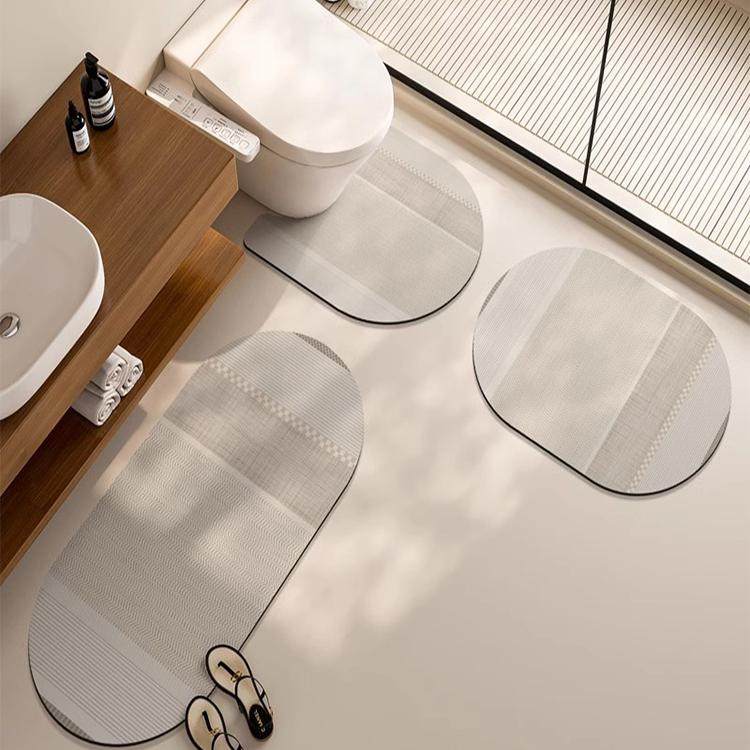 浴室洗漱台吸水地垫硅藻泥防滑垫厕所马桶u型地毯卫生间脚垫