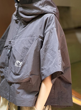 CMFY日系山系户外机能防风防水男女款叠穿半袖背心马甲外套