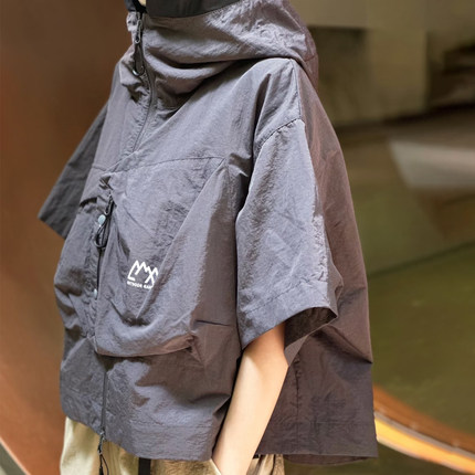 CMFY日系山系户外机能防风防水男女款叠穿半袖背心马甲外套