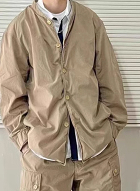 24AW Band Collar Jacket宽松春秋款水洗立领夹克外套