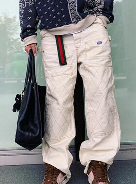 24SS KAPITAL 平田和宏 双色纯棉金线 日系复古潮流休闲工装长裤