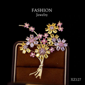 轻奢高级感花束胸针女精致百搭重工外套胸花西装 别针配饰品潮