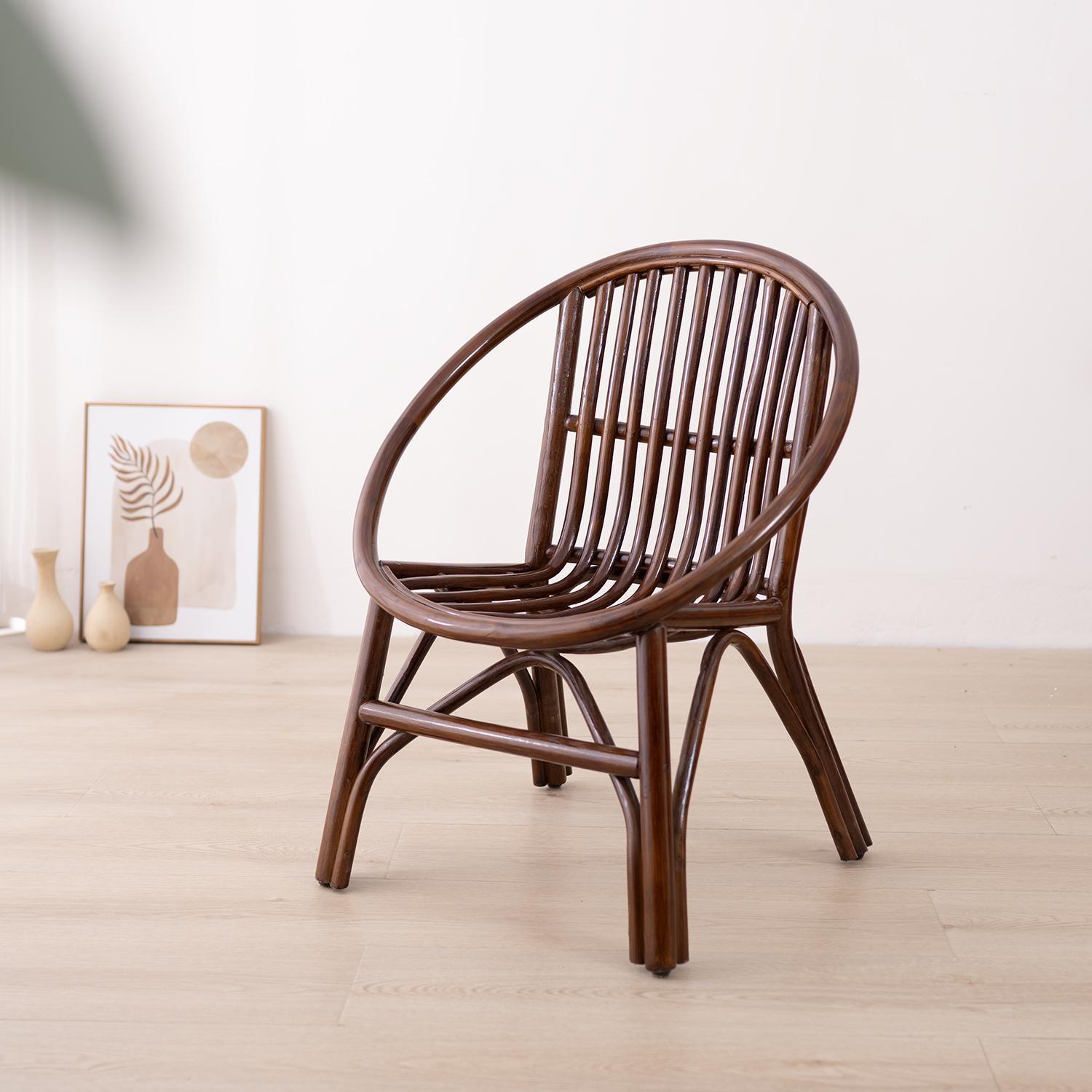 天然真藤藤椅单人户外休闲靠背小椅子老人藤椅家用小型阳台椅换鞋