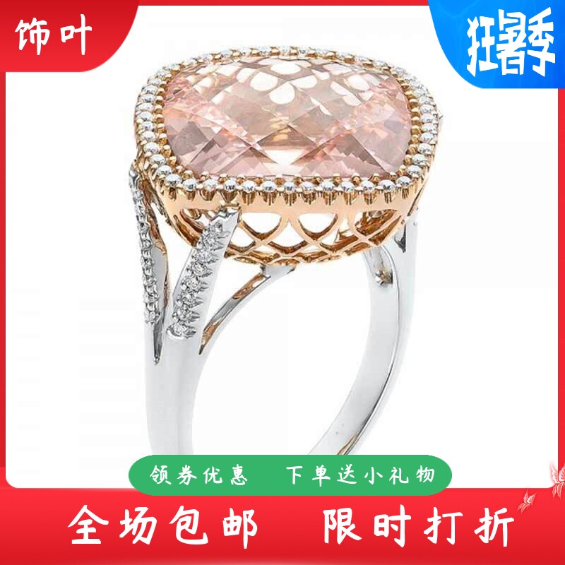 新款热卖镶嵌香槟色戒指欧美镀14