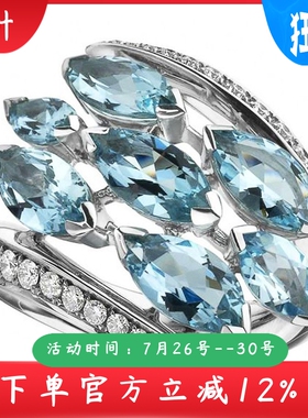 新款热销ring简约蓝色人工宝石戒
