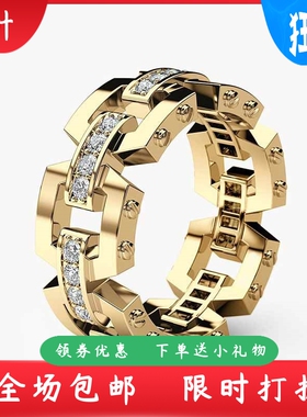 新款爆款配饰铜镀玫瑰金镶锆石戒