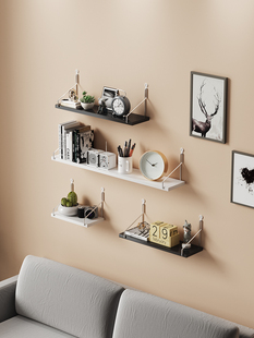 免打孔墙上置物架墙壁装饰品隔板墙面客厅餐厅小摆件架子书架挂墙