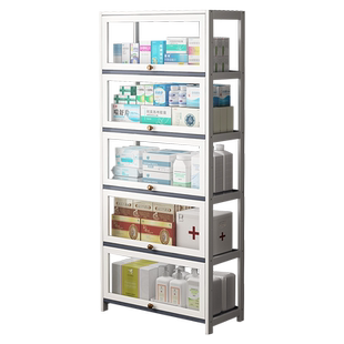 诊所药柜家用西药柜中药分层架楠竹仿玻璃家庭收纳柜子药店展示柜