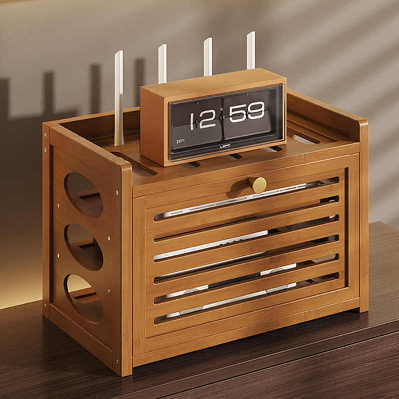 wifi路由器收纳盒电视机顶盒隐藏置物架无线光猫插座宽带整理神器