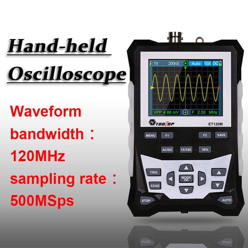 TOOLTOP ET120M手持彩色模拟示波器120MHz频率500Msps采样率
