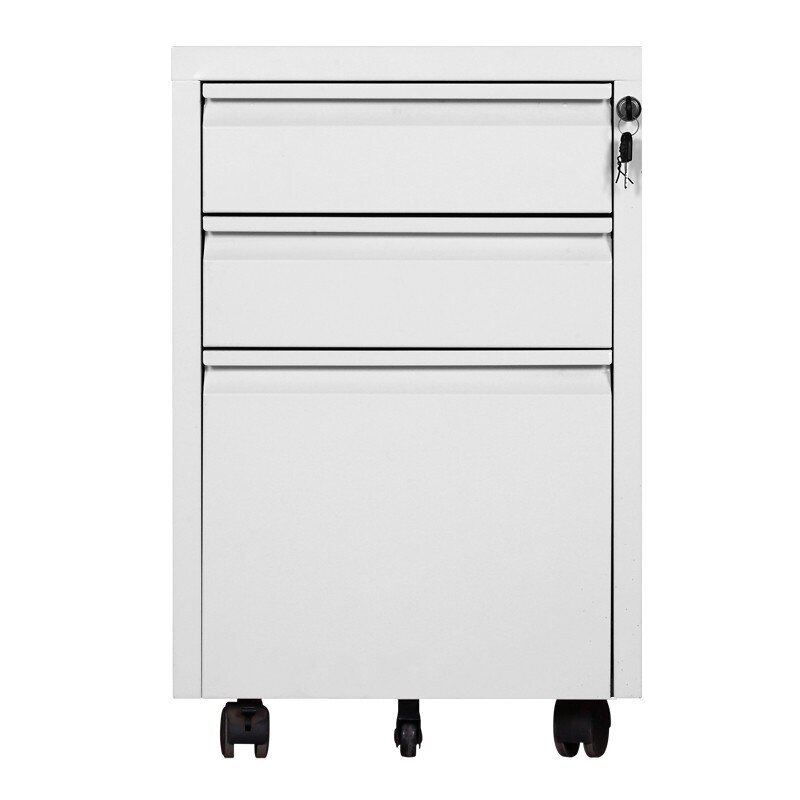 南特 文件柜活动柜矮柜 三层抽屉柜铁皮柜办公柜储物柜 桌下移动