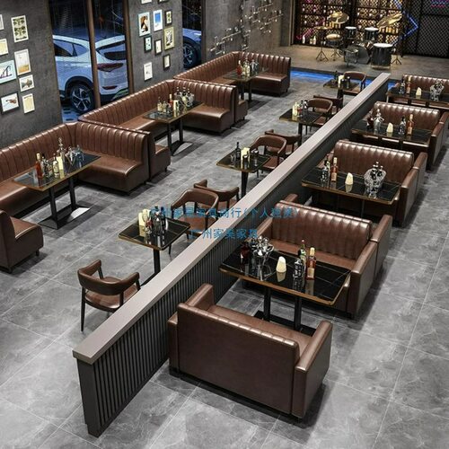 复古风酒吧清吧卡座桌椅西餐厅咖啡厅KTV餐桌椅工业风桌子沙发