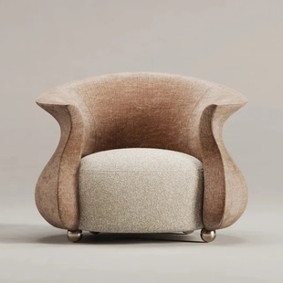 设计师艺术郁金香休闲椅售楼处大堂会客洽谈椅创意仿生花瓣沙发椅